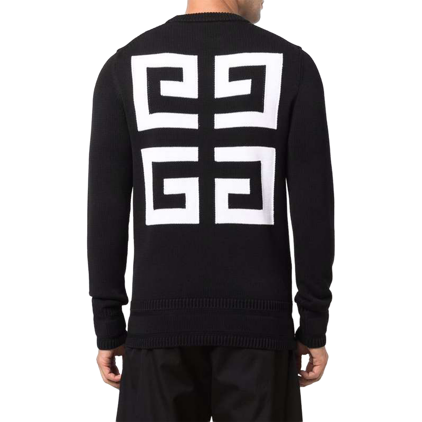 GIVENCHY 4G Logo Cotton Crew Knitwear Sweater Black (FW21)