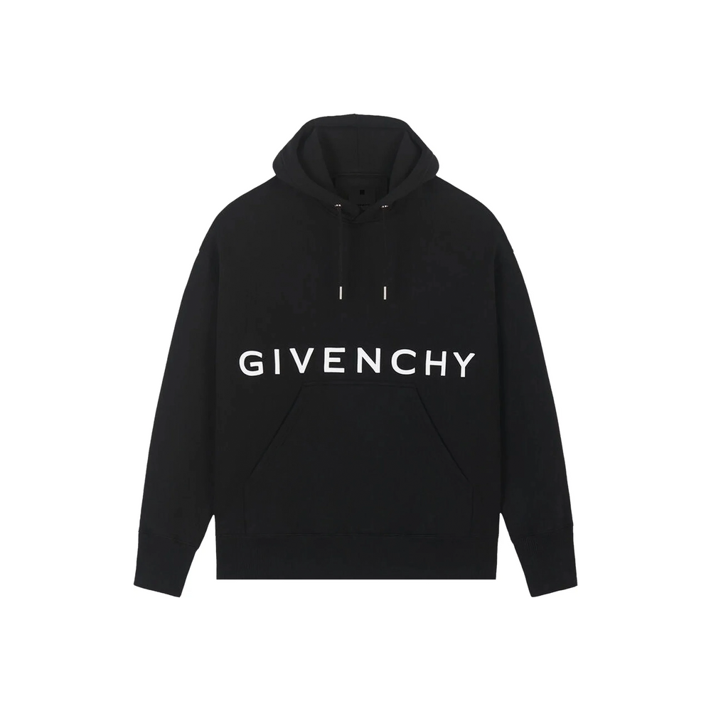 GIVENCHY Embroidered Classic Fit 4G Logo Hoodie Black (SS22)