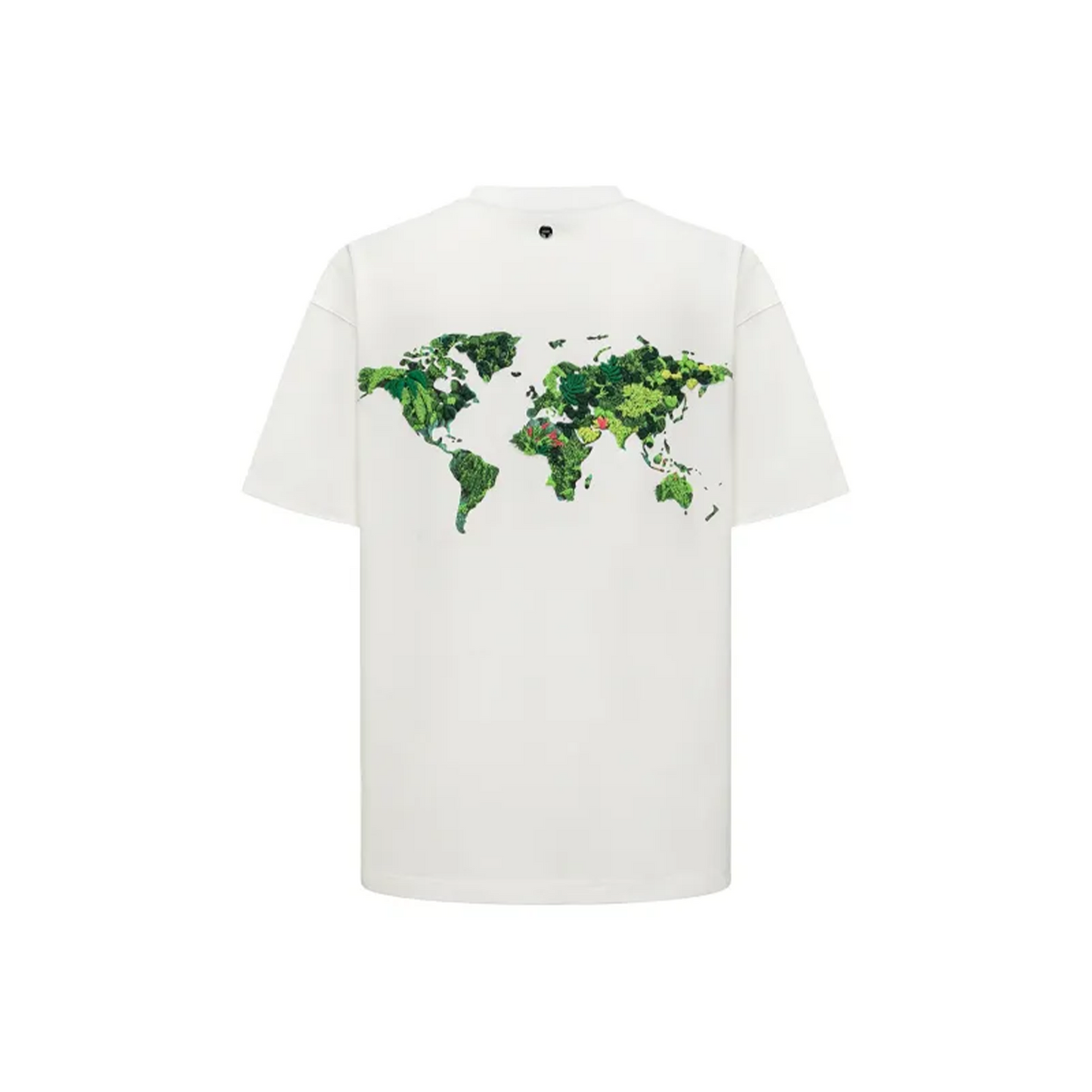 GOODBRAND 3D Green Plant Embroidered Map Logo Tee White (SS25)
