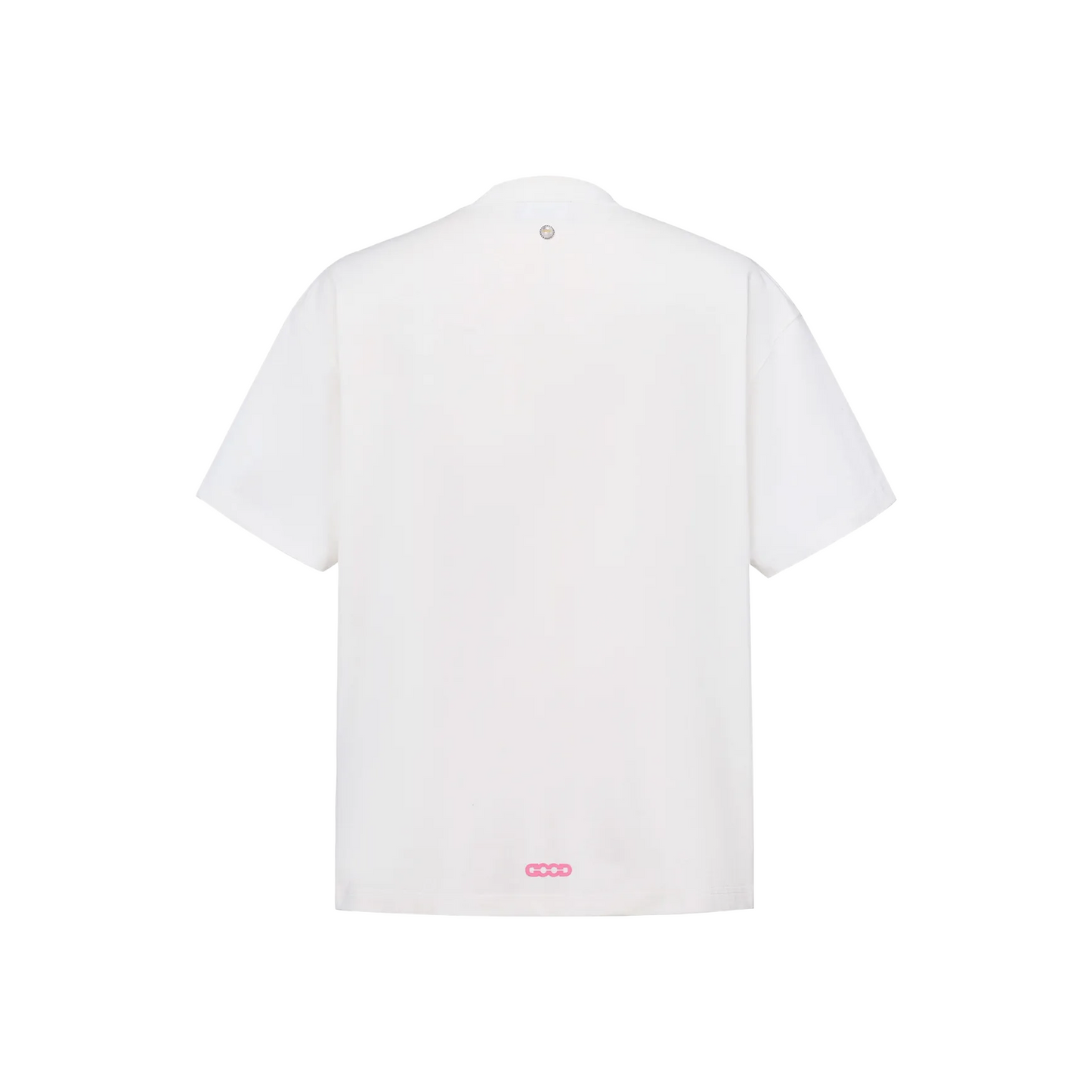 GOODBRAND 3D Logo Floral Embroidery Rhinestone Tee White (SS26)