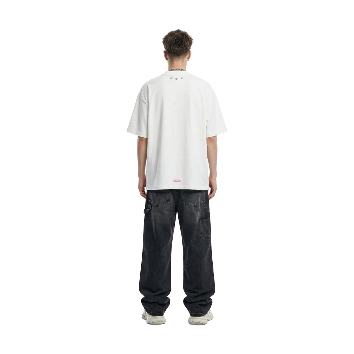 GOODBRAND 3D Logo Floral Embroidery Rhinestone Tee White (SS26)