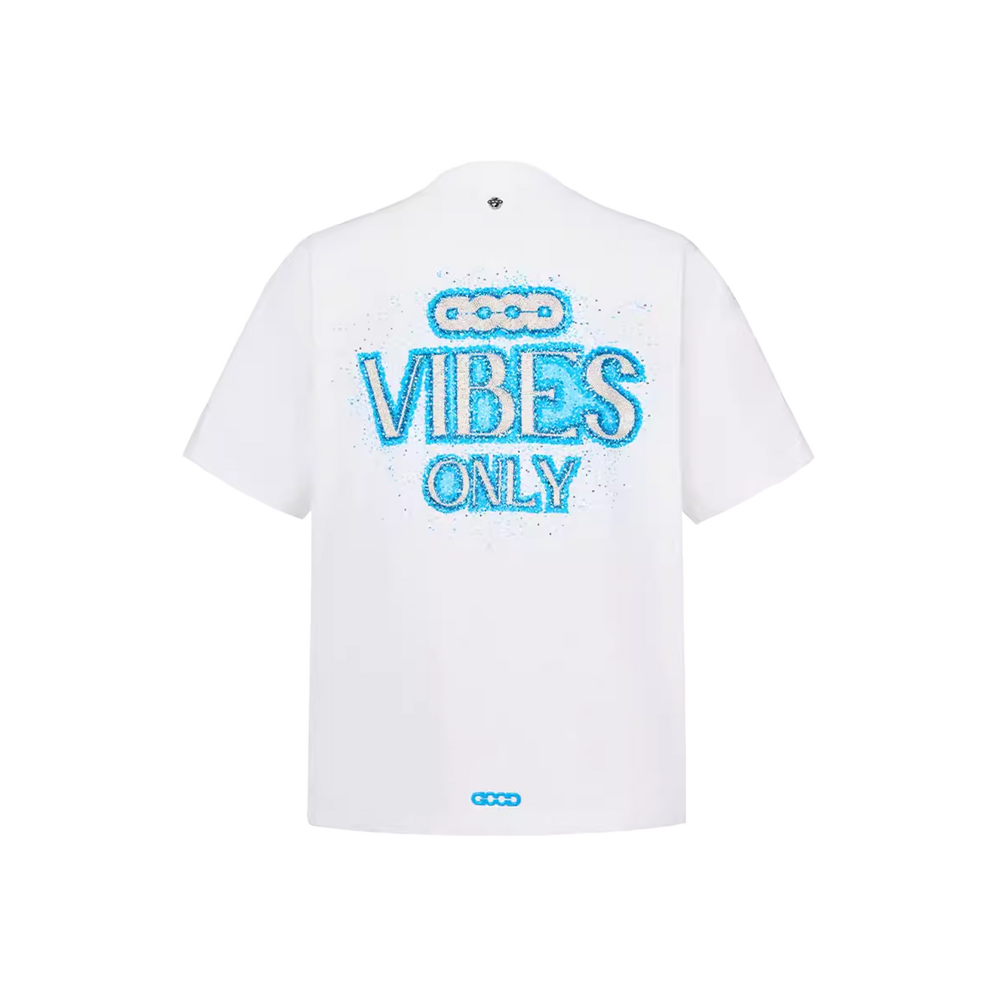 GOODBRAND Blue Galaxy Tube Beaded Tee White (SS26)