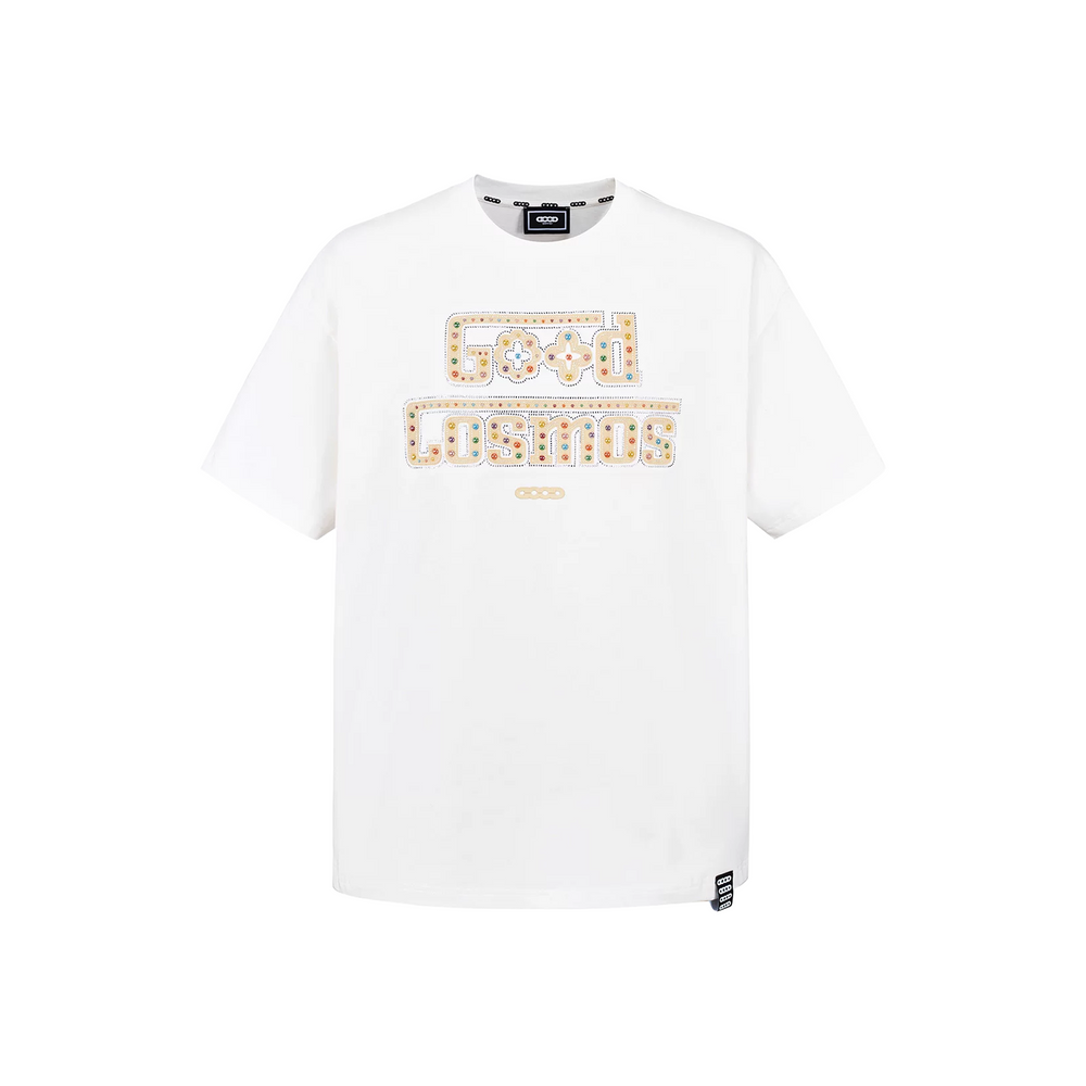 GOODBRAND Colourful Cosmic Gemstone Slogan Tee White (SS26)