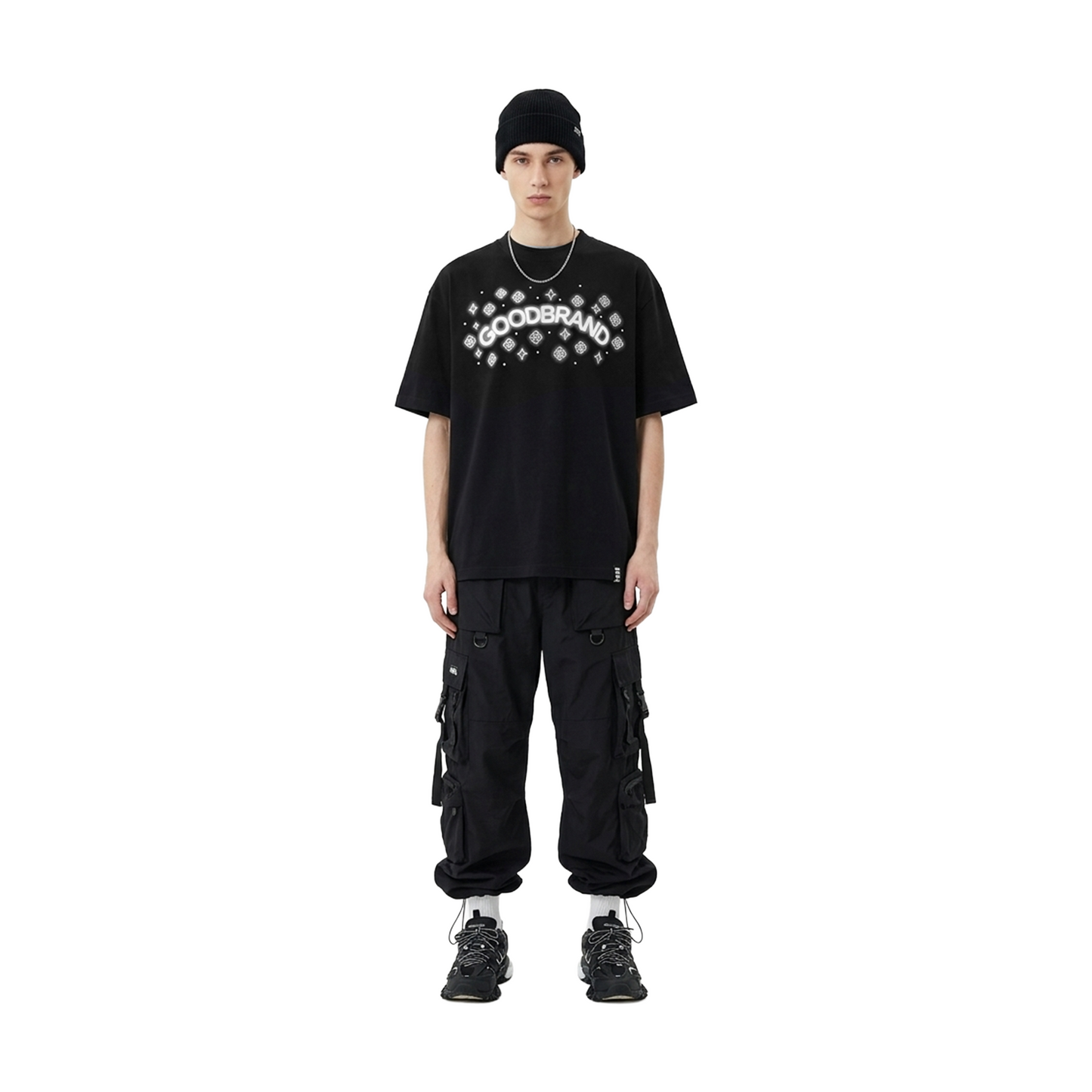 GOODBRAND Colourful Neon Floral Tee Black (SS26)