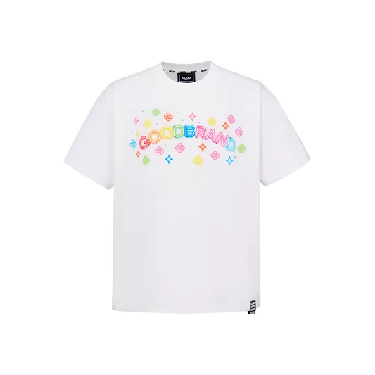 GOODBRAND Colourful Neon Floral Tee White (SS26)