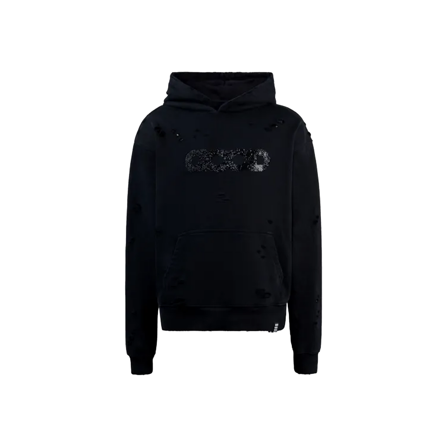 GOODBRAND Diamond Ripped Hoodie Black (FW24)