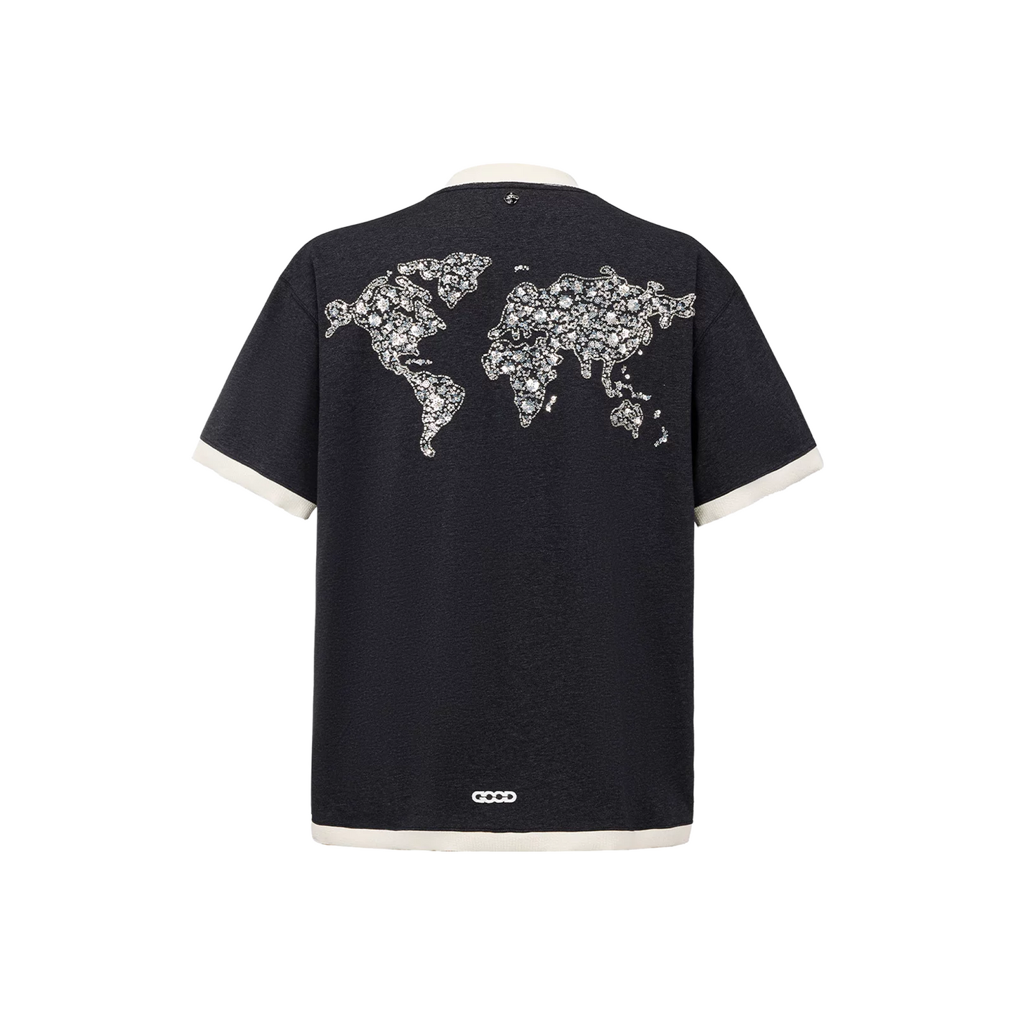 GOODBRAND Floral Yard Sequin Globe Tee Black (SS26)