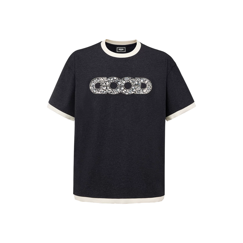 GOODBRAND Floral Yard Sequin Globe Tee Black (SS26)
