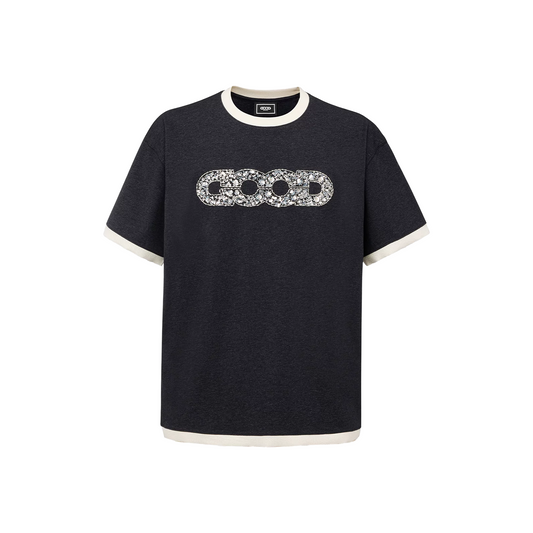 GOODBRAND Floral Yard Sequin Globe Tee Black (SS26)
