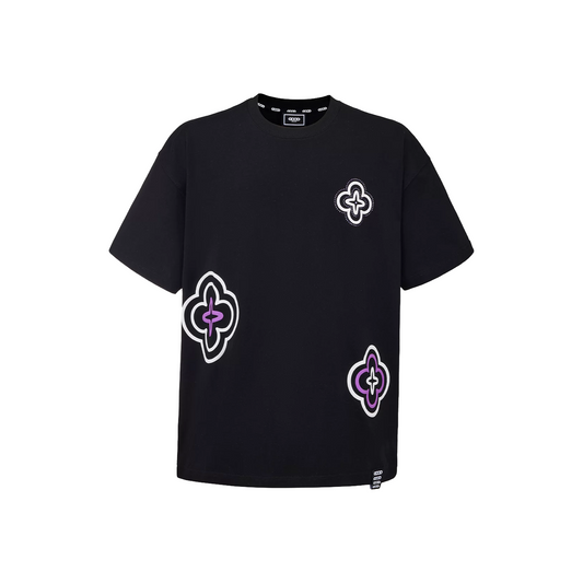 GOODBRAND Foamed Floral Rhinestone Tee Black (SS26)