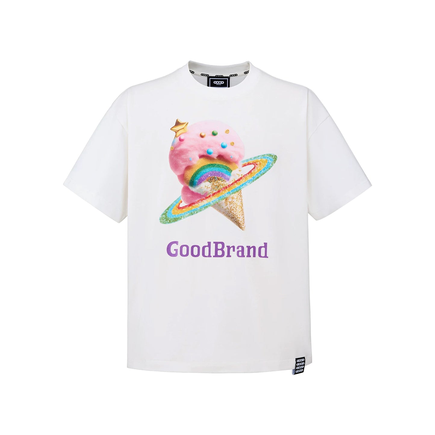GOODBRAND Foamed Ice Cream Crystal Gauze S/S Tee White (SS26)