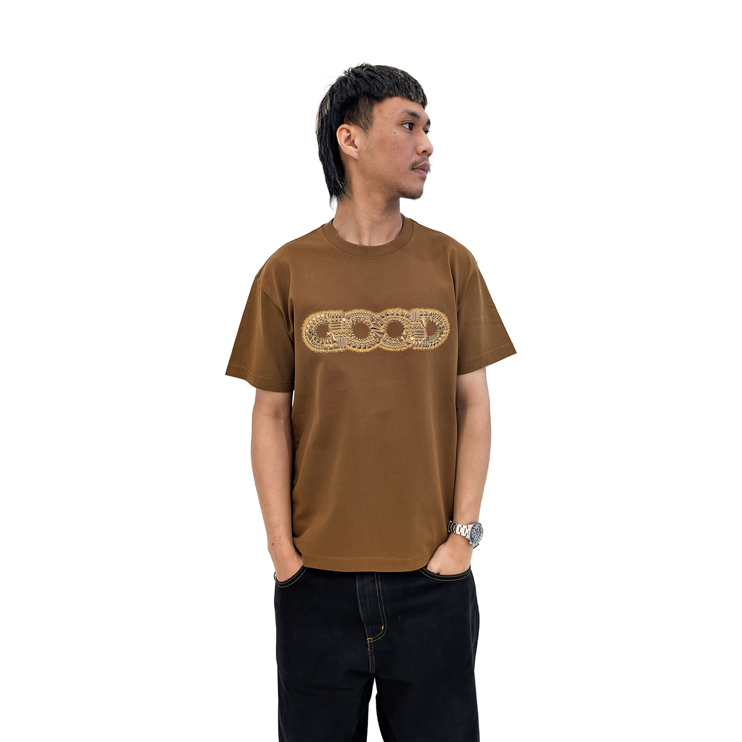 GOODBRAND Fragmented Metal Logo S/S Tee Brown (SS25)
