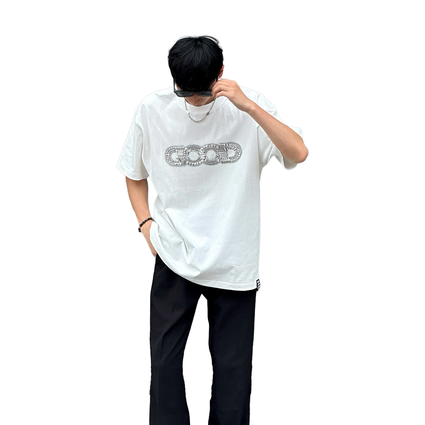 GOODBRAND Fragmented Metal Logo S/S Tee White (SS25)