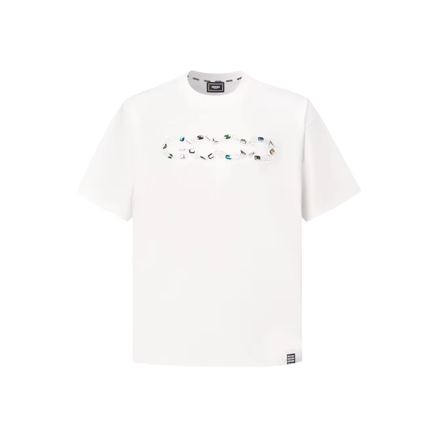 GOODBRAND Gemstone Embellished Logo Tee White (SS26)