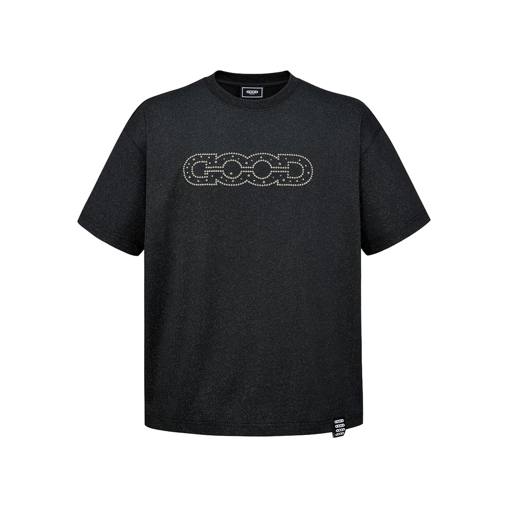 GOODBRAND Glittery Studded Earth S/S Tee Black (SS26)