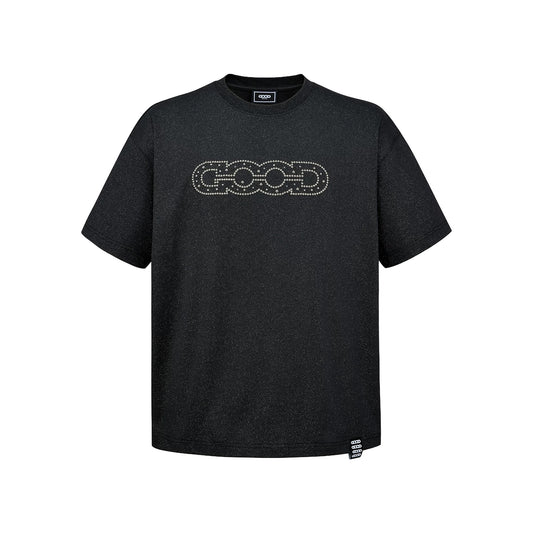 GOODBRAND Glittery Studded Earth S/S Tee Black (SS26)