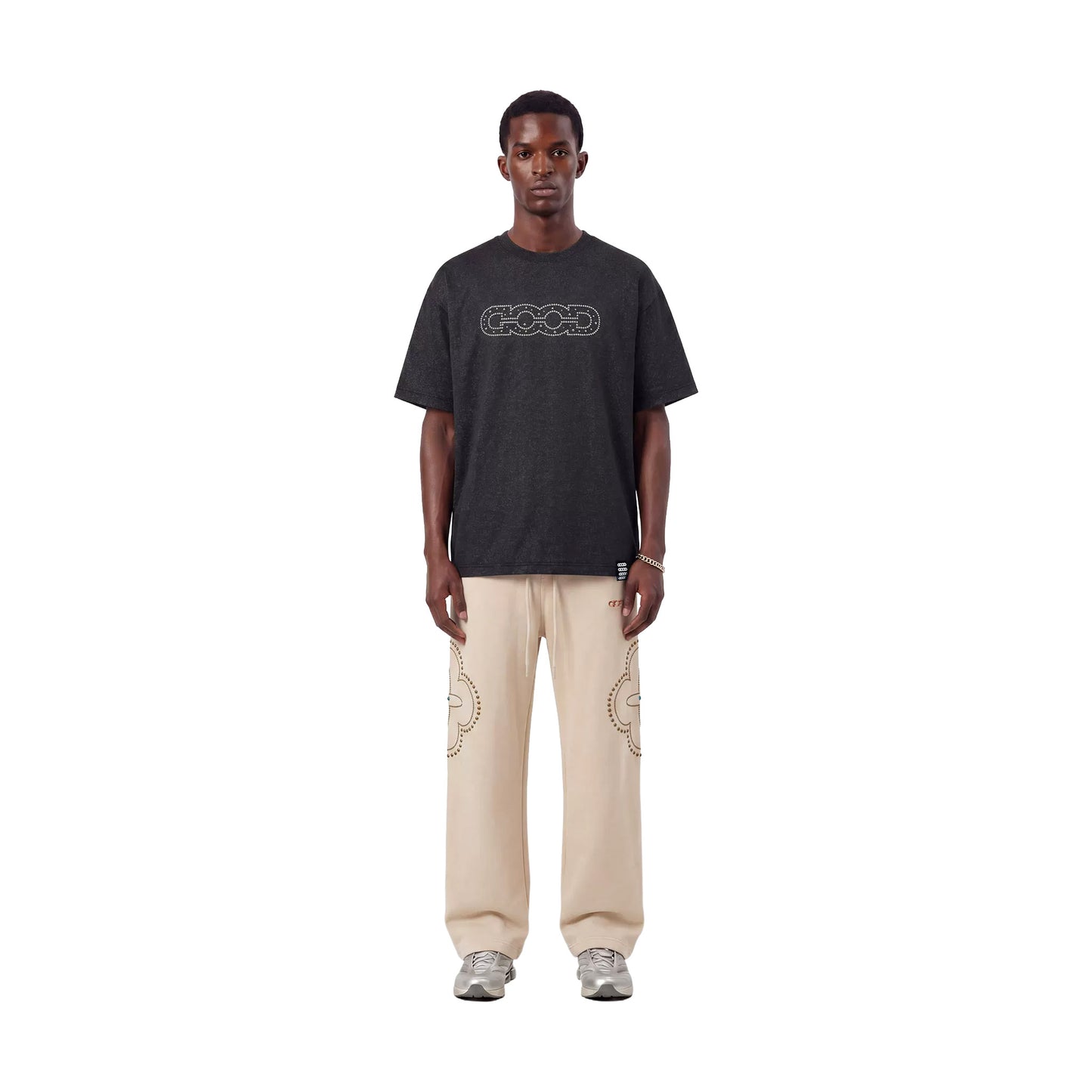 GOODBRAND Glittery Studded Earth S/S Tee Black (SS26)