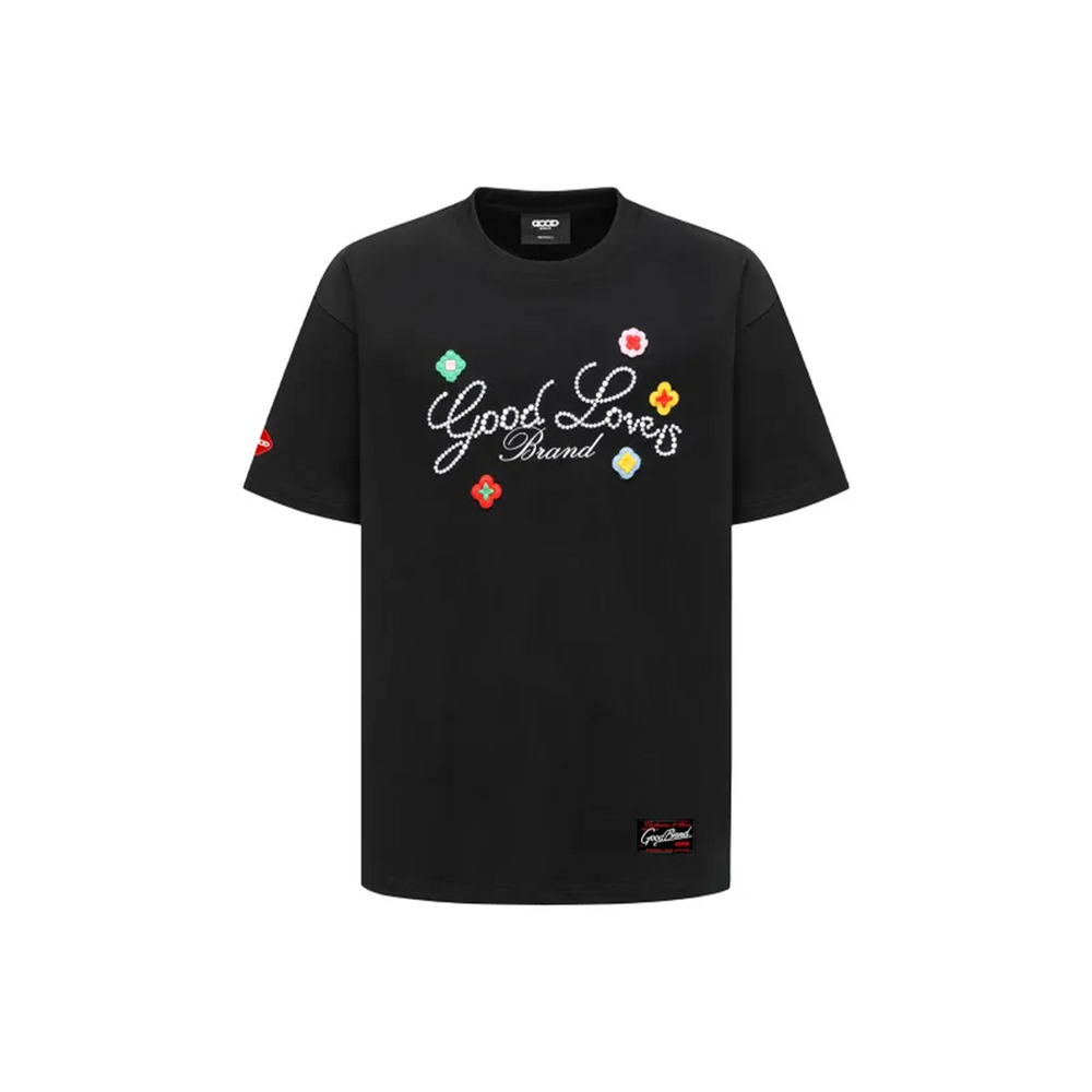 GOODBRAND Good Loves 3D Embroidered Slogan Tee Black (SS25)