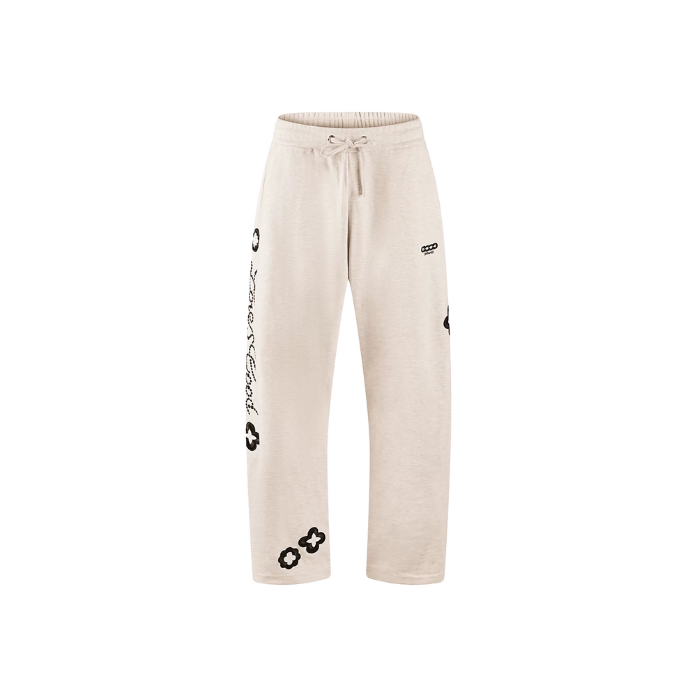 GOODBRAND Good Loves Floral Slogan Sweatpants Off White (FW25)