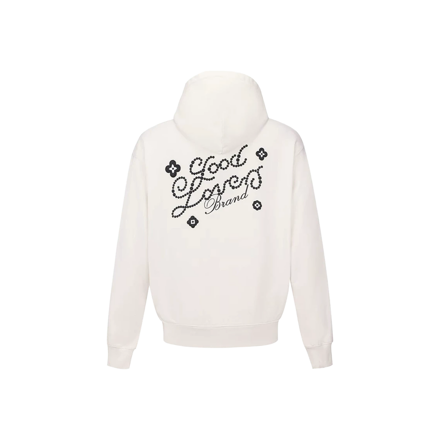 GOODBRAND Good Loves Floral Slogan Zip-Up Hoodie White (FW25)