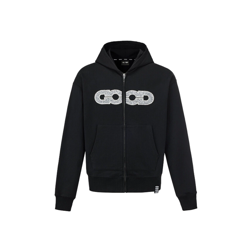 GOODBRAND Good Map Sequin Embroidered Hoodie Black (FW25)