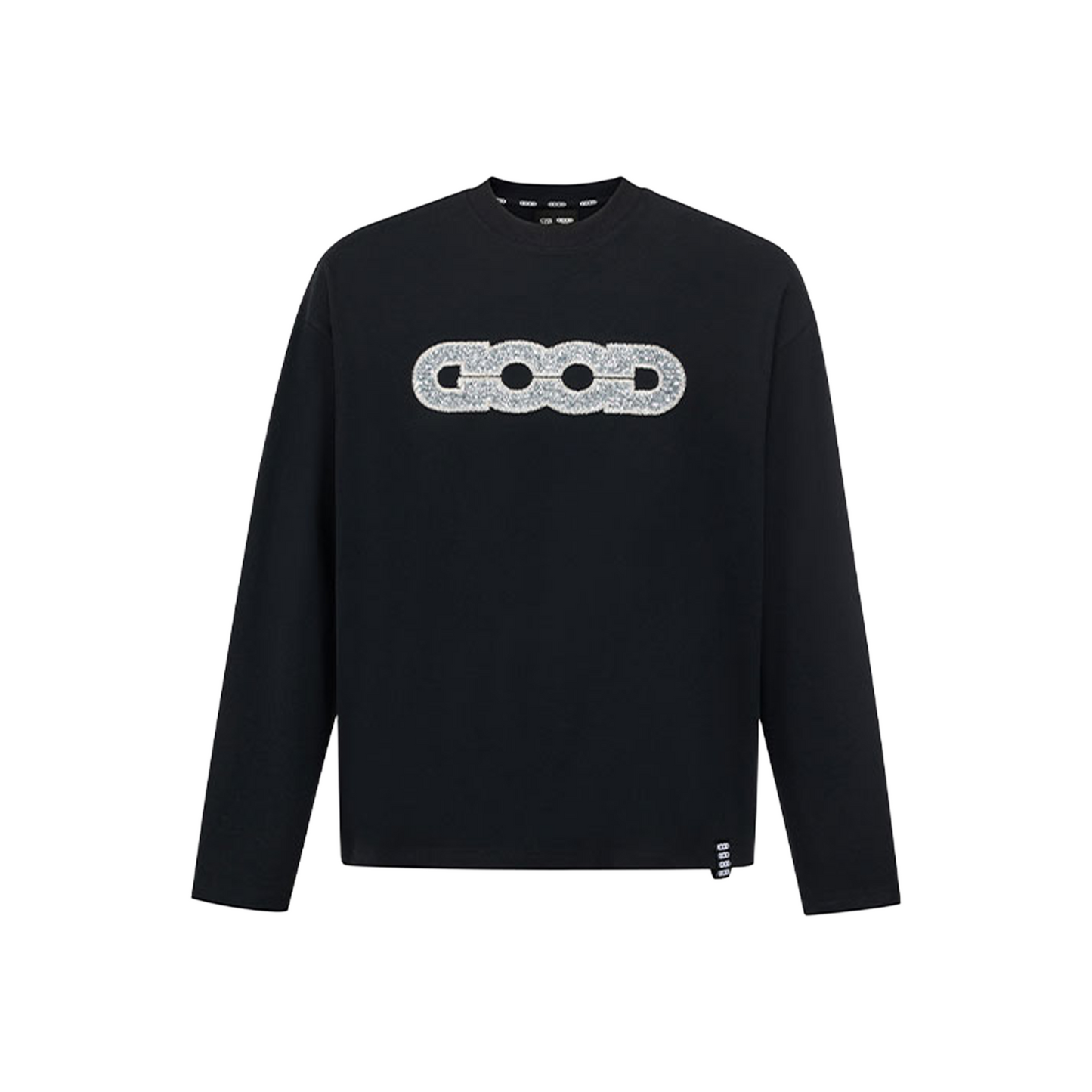 GOODBRAND Good Map Sequin Embroidered Long Sleeved Tee Black (FW25)