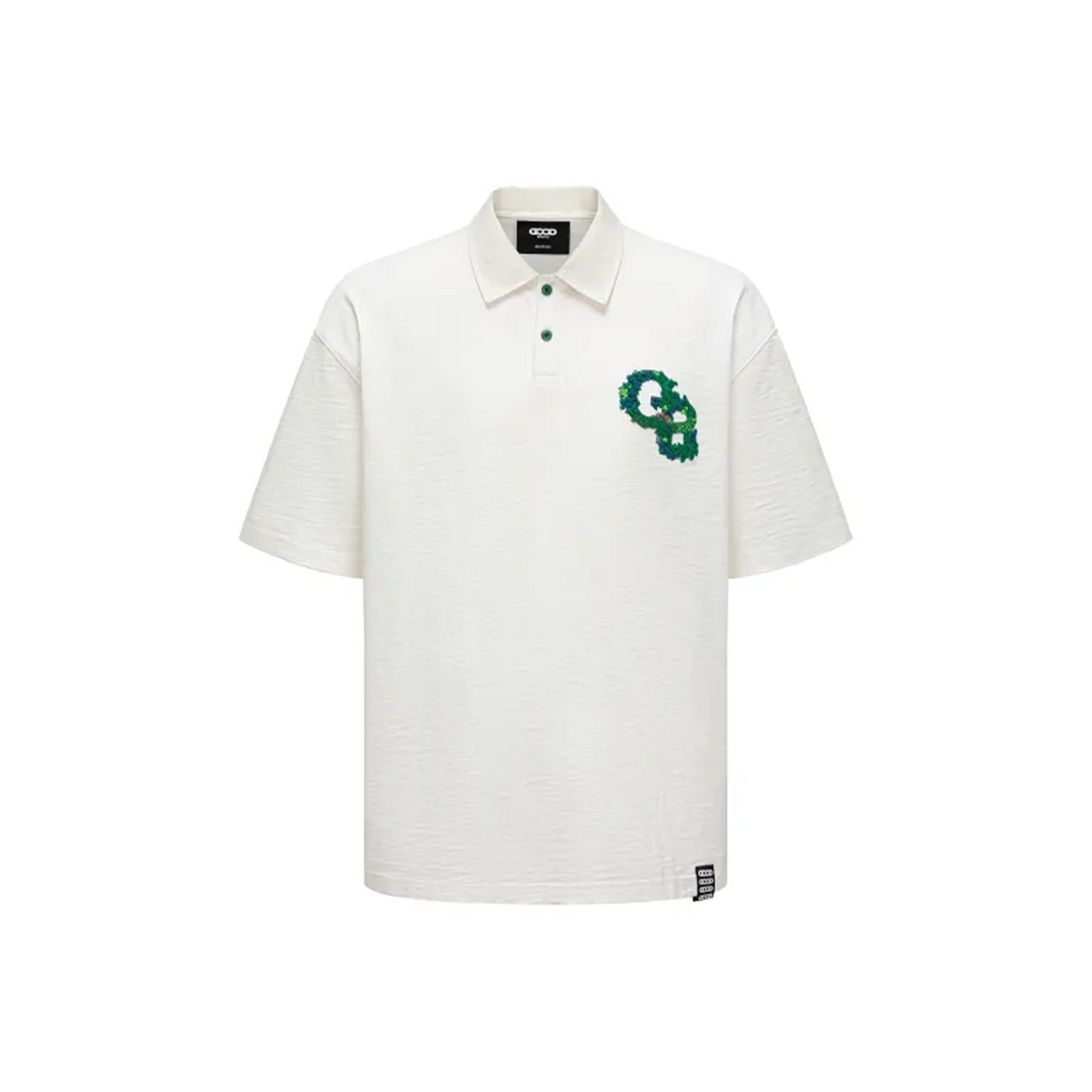 GOODBRAND Jungle Wonderland 3D Embroidered Polo Shirt White (SS25)