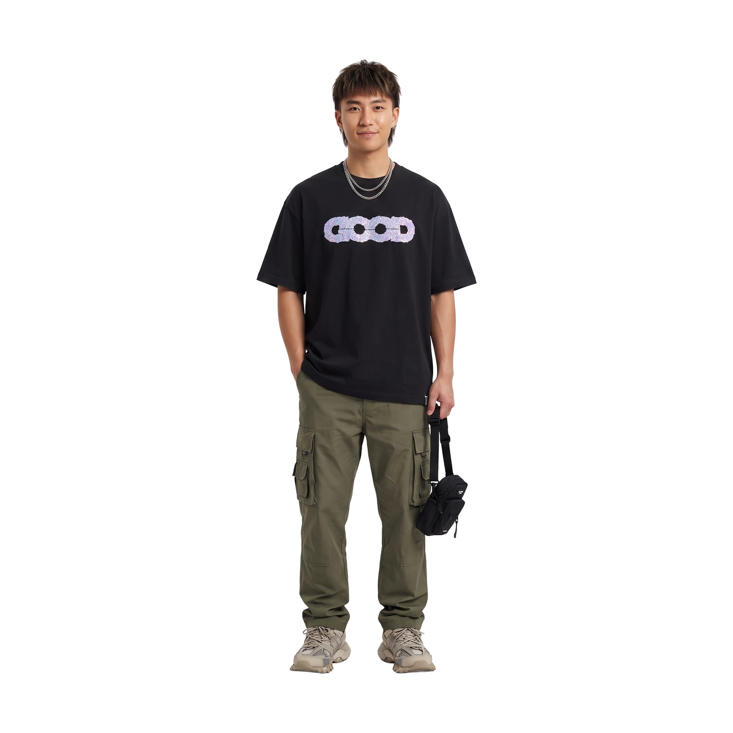 GOODBRAND Lavender Floral Sequin Embroidery Black (SS26)