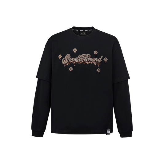 GOODBRAND Melting Ice Cream Two-Piece Long Sleeved Tee Black (FW25)