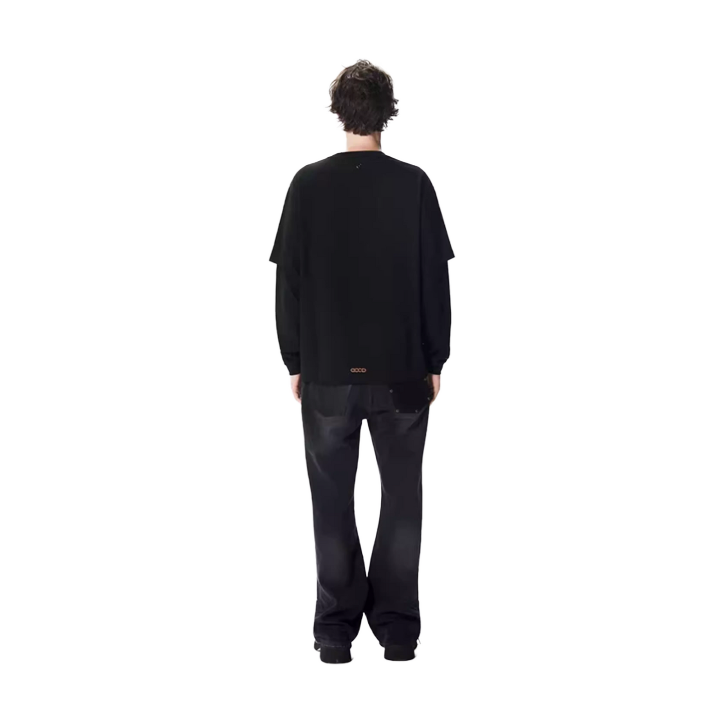 GOODBRAND Melting Ice Cream Two-Piece Long Sleeved Tee Black (FW25)