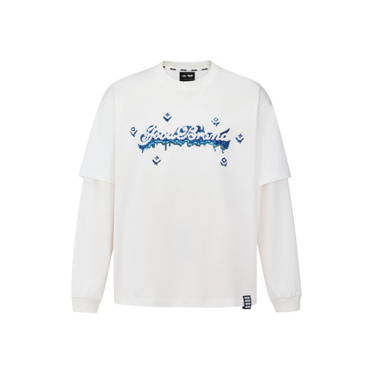 GOODBRAND Melting Ice Cream Two-Piece Long Sleeved Tee White (FW25)