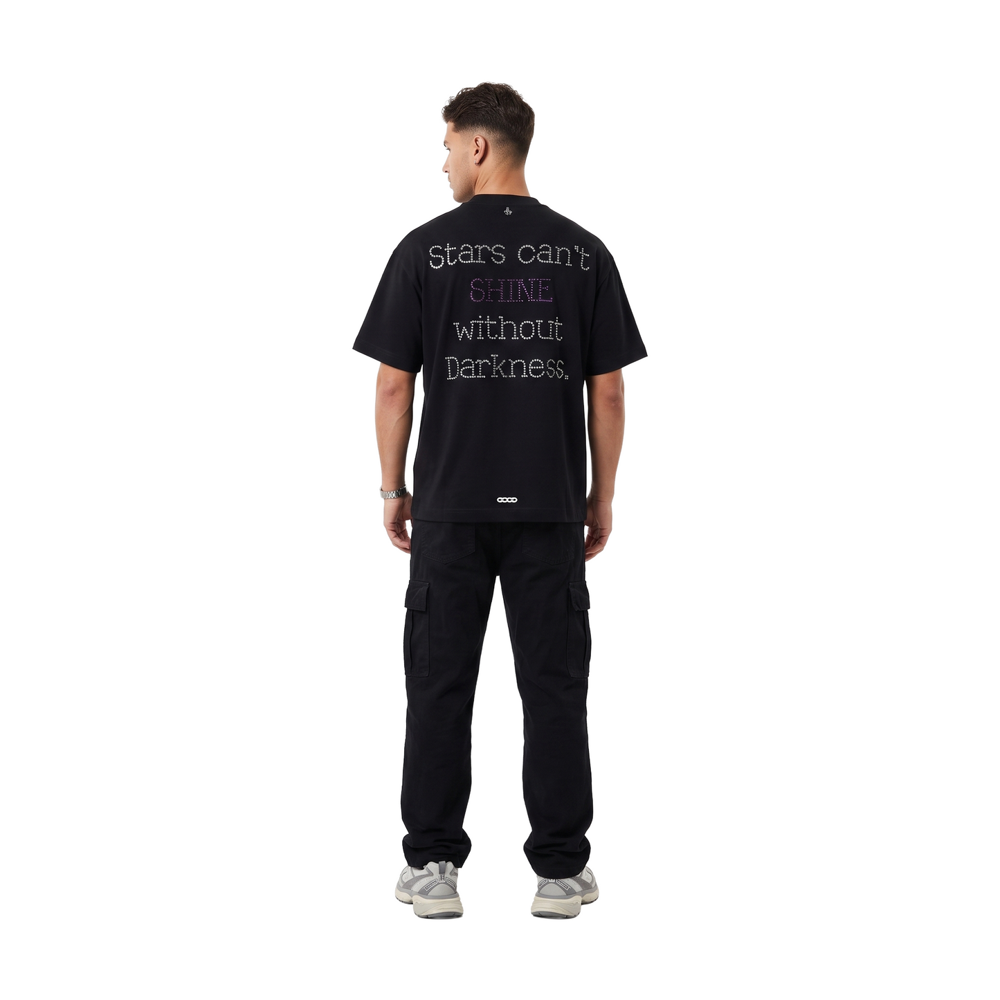 GOODBRAND Moon Shaped Rhinestone Tee Black (SS26)