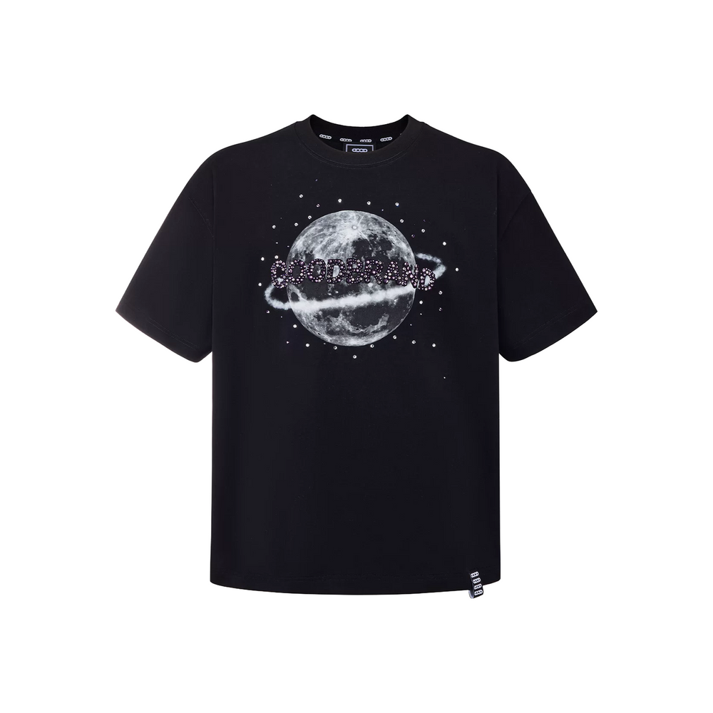 GOODBRAND Moon Shaped Rhinestone Tee Black (SS26)