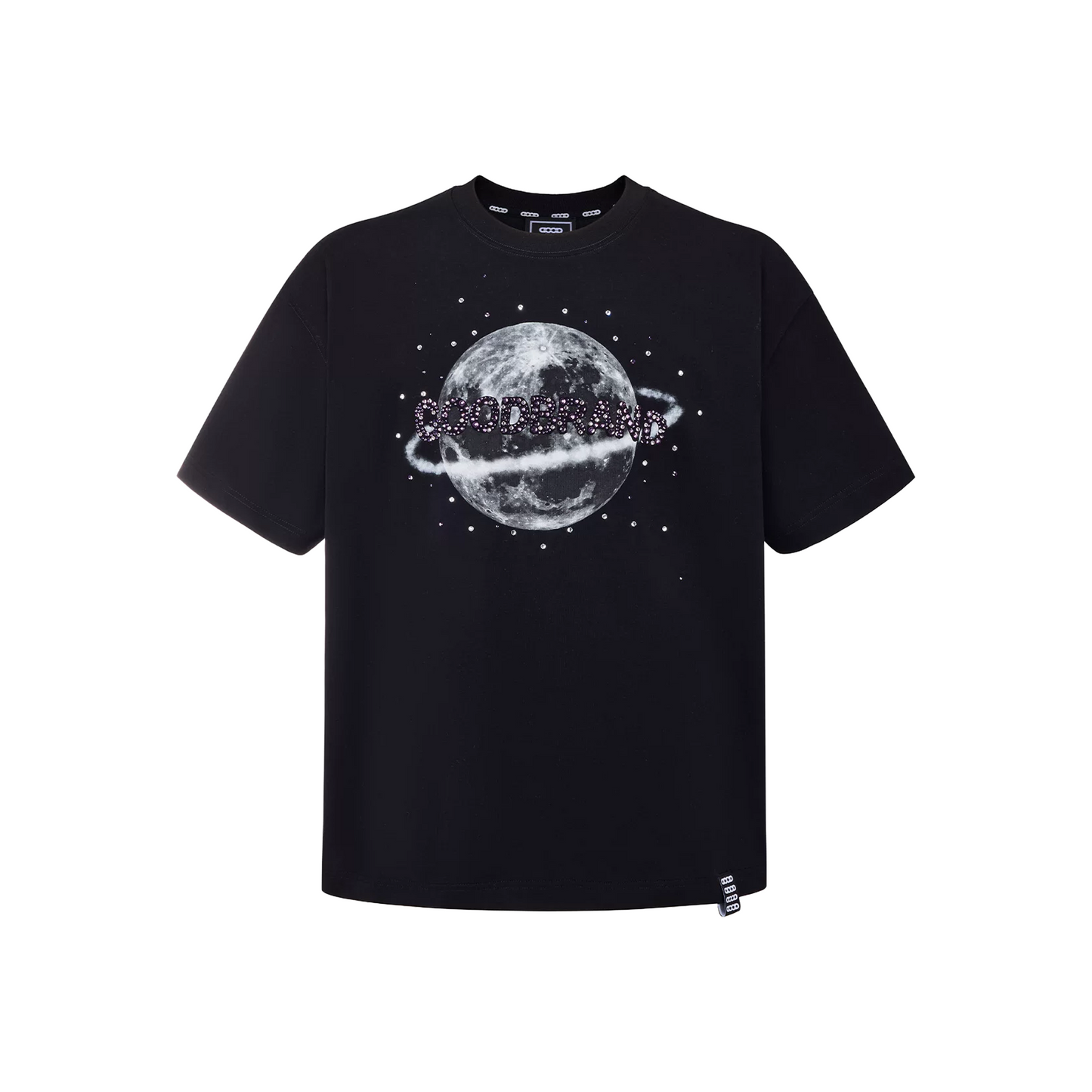 GOODBRAND Moon Shaped Rhinestone Tee Black (SS26)