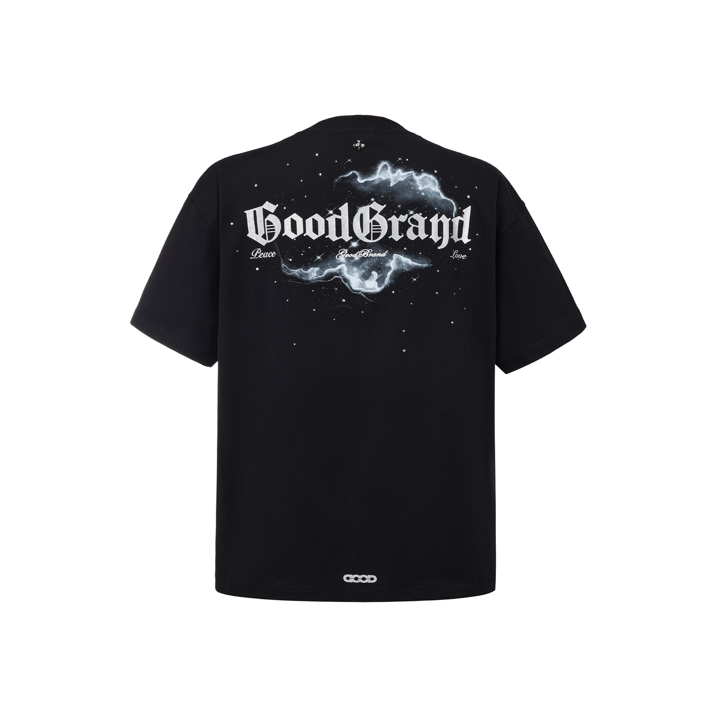 GOODBRAND Nebula Silver Print Rhinestone Tee Black (SS26)