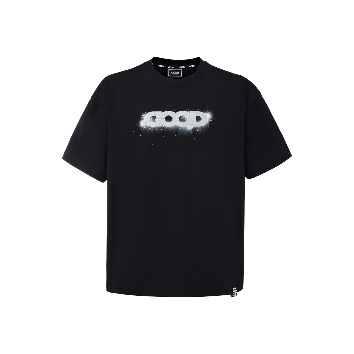 GOODBRAND Nebula Silver Print Rhinestone Tee Black (SS26)