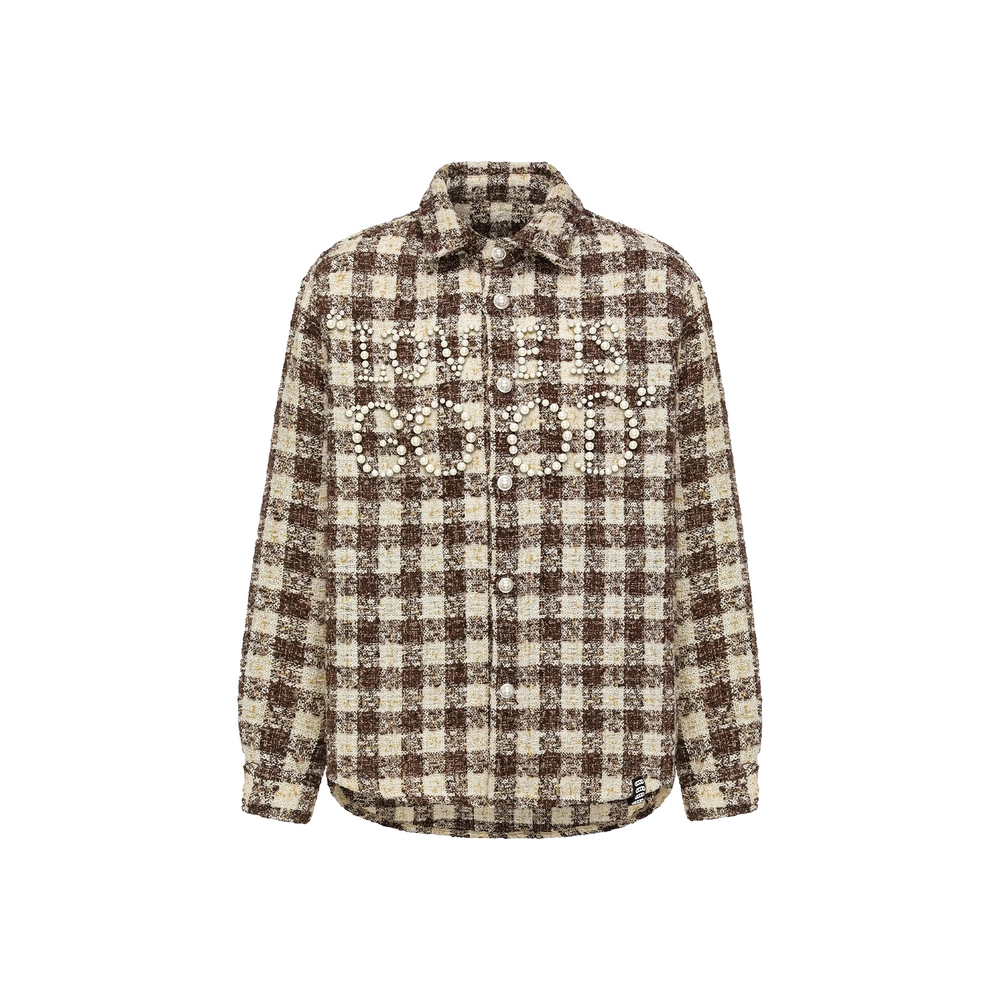 GOODBRAND Pearl Check Chanel Shirt Coffee (SS25)