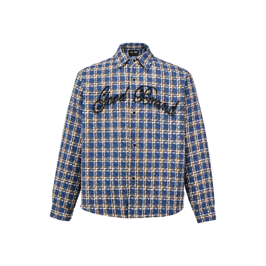 GOODBRAND Plaid Embroidered Shirt Blue (FW25)