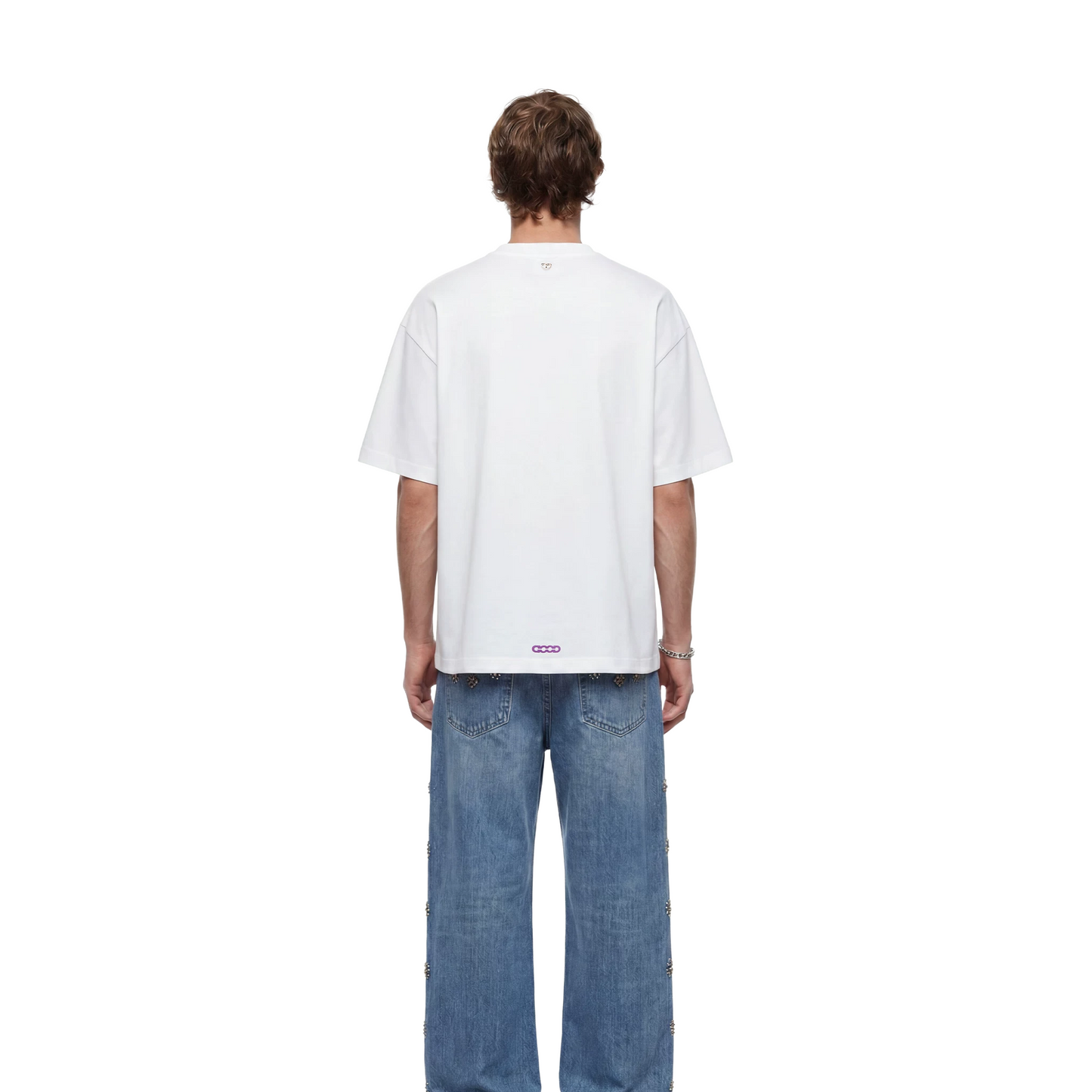 GOODBRAND Purple Nebula Embroidered Tee White (SS26)