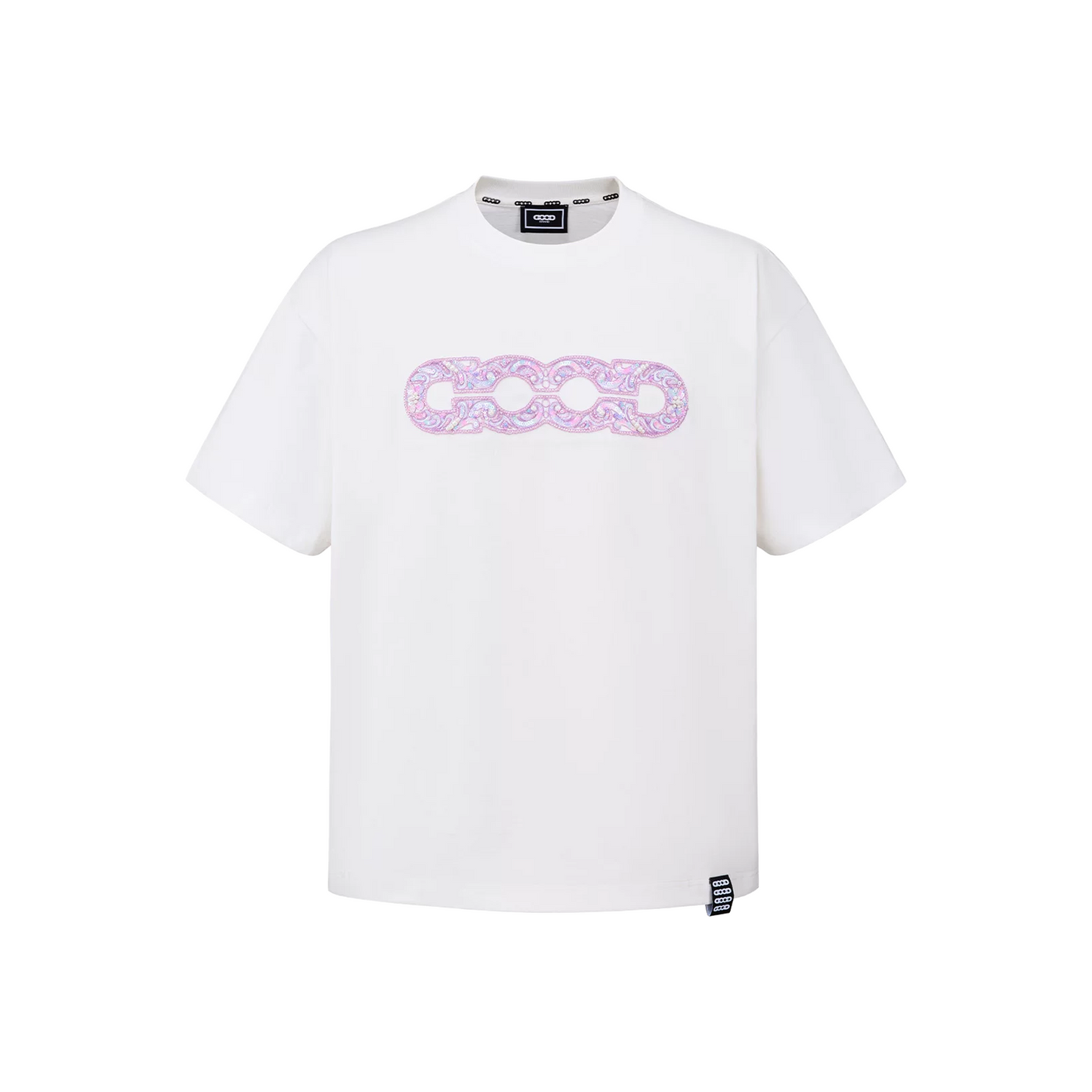 GOODBRAND Purple Nebula Embroidered Tee White (SS26)