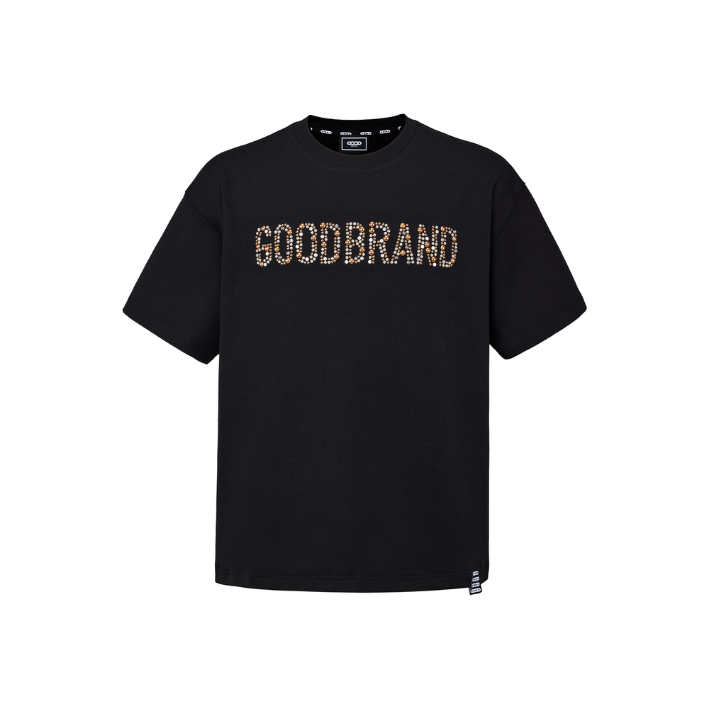 GOODBRAND Slogan Champagne Fragment Tee Black (SS26)
