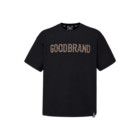 GOODBRAND Slogan Champagne Fragment Tee Black (SS26)