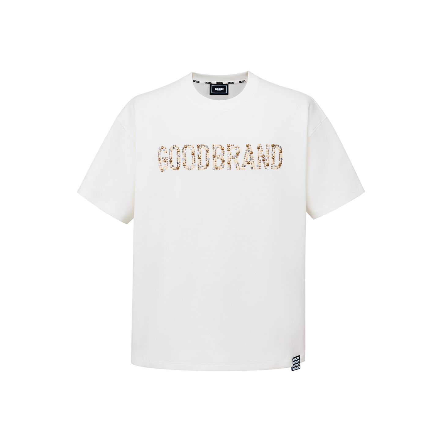 GOODBRAND Slogan Champagne Fragment Tee White (SS26)