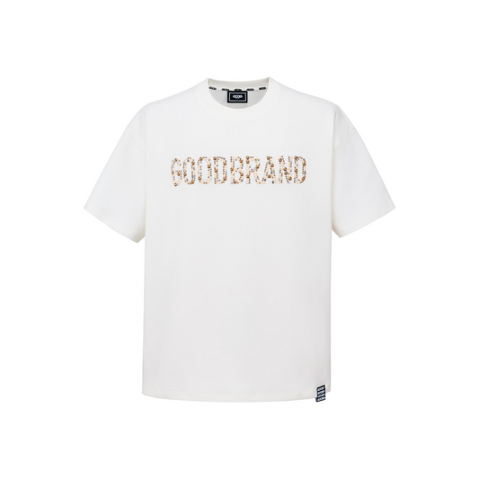 GOODBRAND Slogan Champagne Fragment Tee White (SS26)