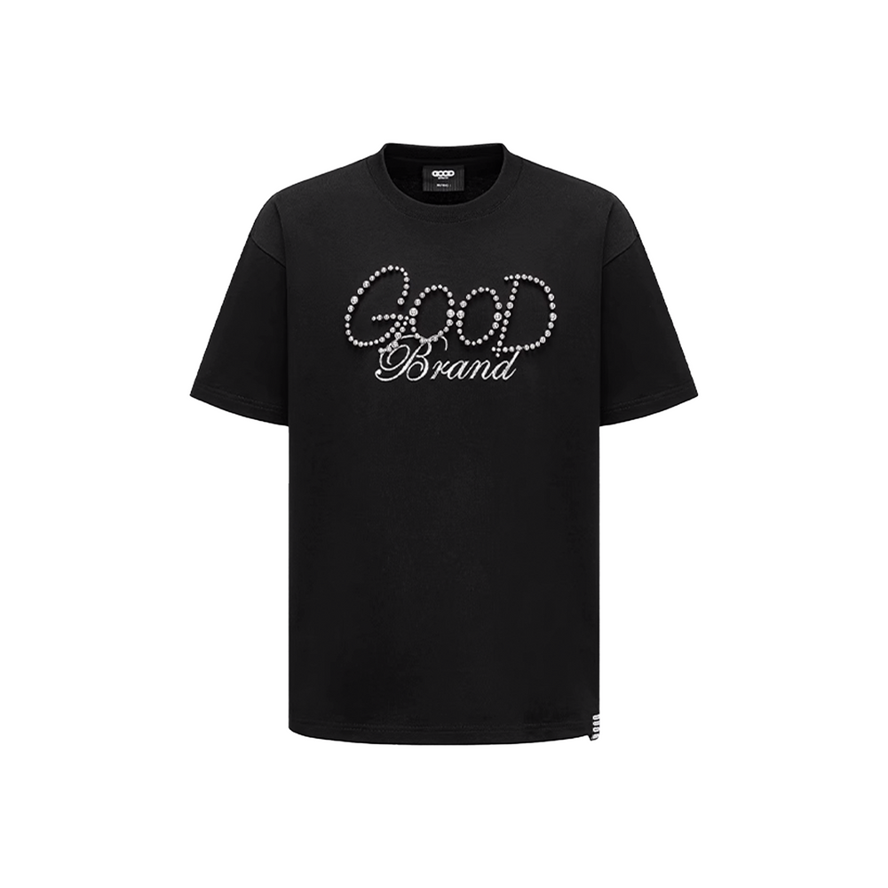 GOODBRAND Solid Colour Pearl Logo Tee Black (SS25)