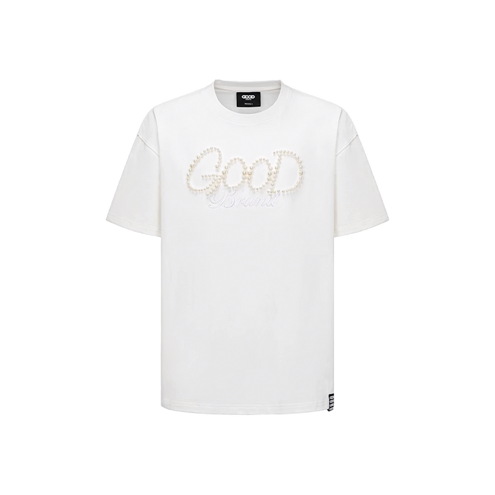 GOODBRAND Solid Colour Pearl Logo Tee White (SS25)