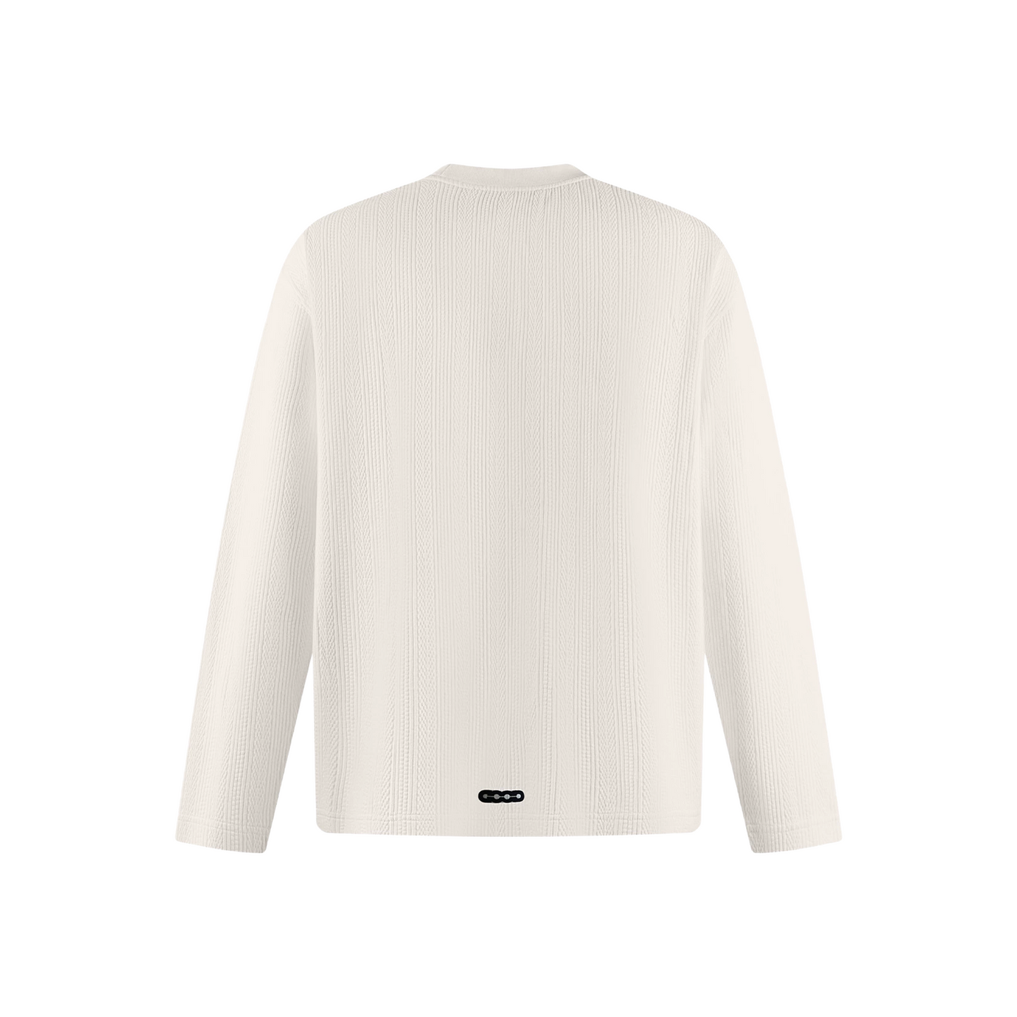 GOODBRAND Splicing Sequin Printed Logo Long Sleeved Tee White (FW25)