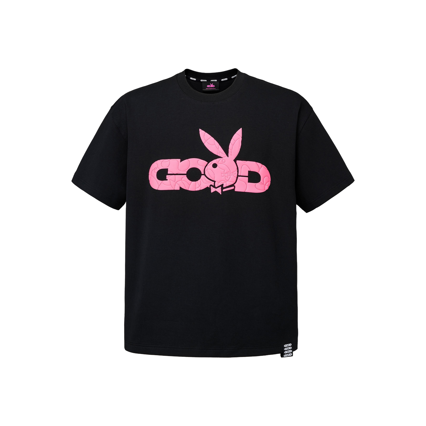 GOODBRAND x PLAYBOY 3D Puff Logo Tee Black/Pink (SS26)