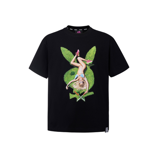 GOODBRAND x PLAYBOY Lawn Leisure Girl Logo Tee Black (SS26)