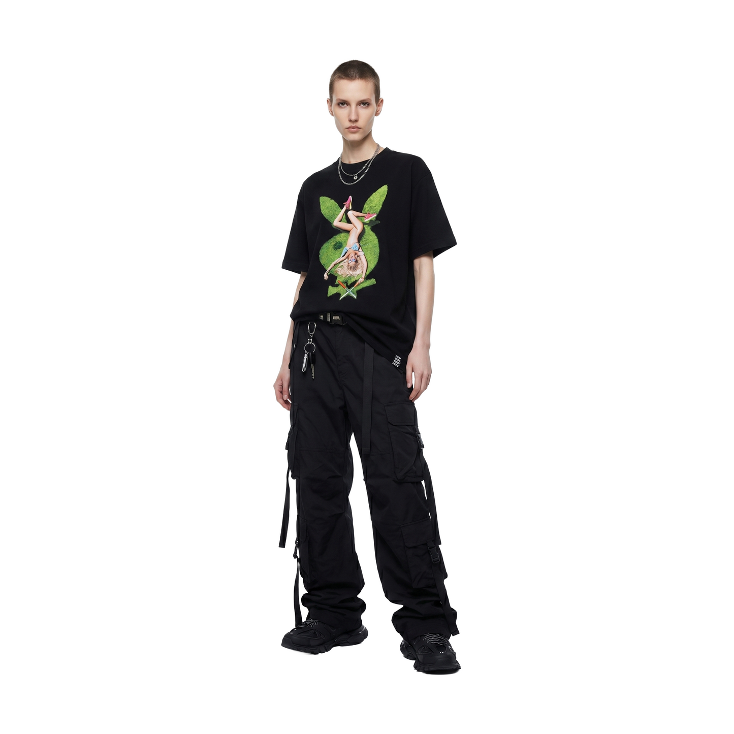 GOODBRAND x PLAYBOY Lawn Leisure Girl Logo Tee Black (SS26)